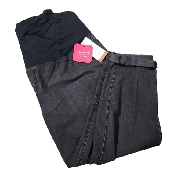 NEW WOMEN'S ISABEL MATERNITY BY INGRID AND ISABEL DENIM BOYFRIEND JEANS - Picture 5 of 8